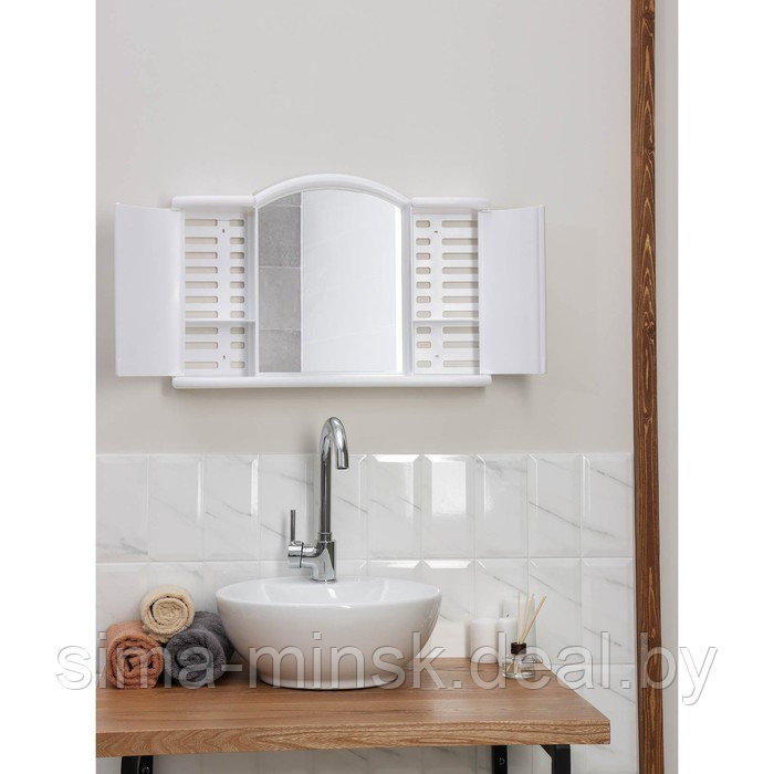 Шкафчик зеркальный для ванной комнаты «Арго», цвет снежно-белый - фото 6 - id-p223797340