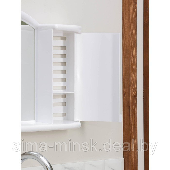 Шкафчик зеркальный для ванной комнаты «Арго», цвет снежно-белый - фото 8 - id-p223797340