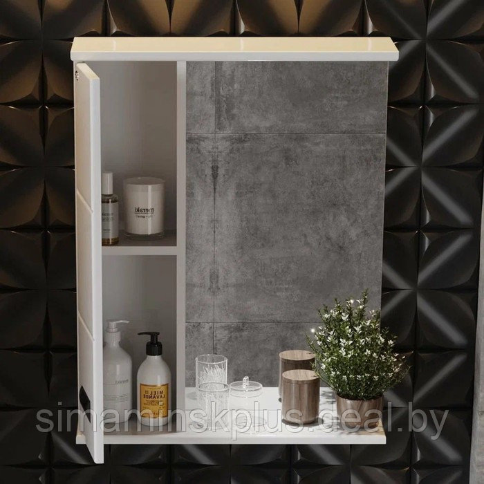 Шкаф-зеркало для ванной комнаты Onika "Балтика Black 58", левый 58х16х71,2 см - фото 3 - id-p223798477