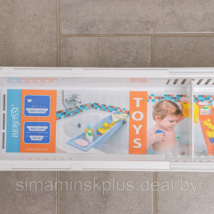 Полка на ванну Toys, 57-89 см, цвет снежно-белый - фото 9 - id-p223798655