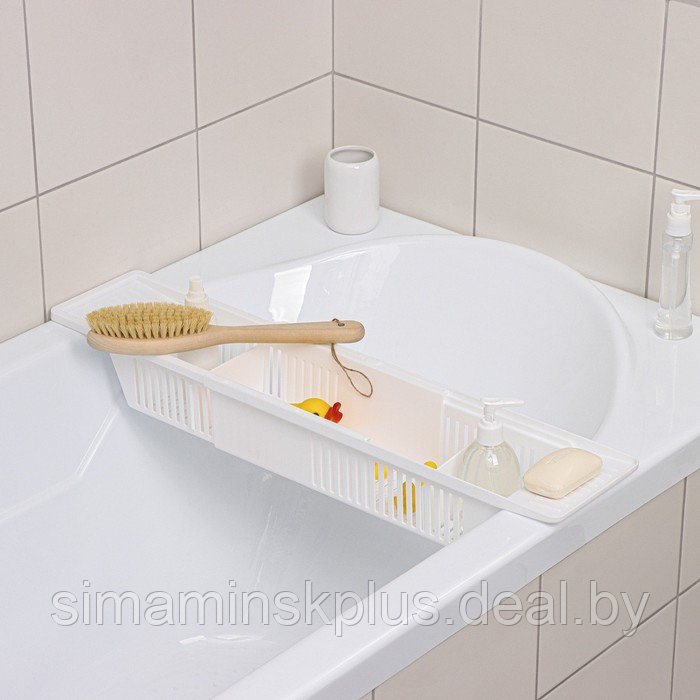 Полка на ванну Toys, 57-89 см, цвет снежно-белый - фото 10 - id-p223798655