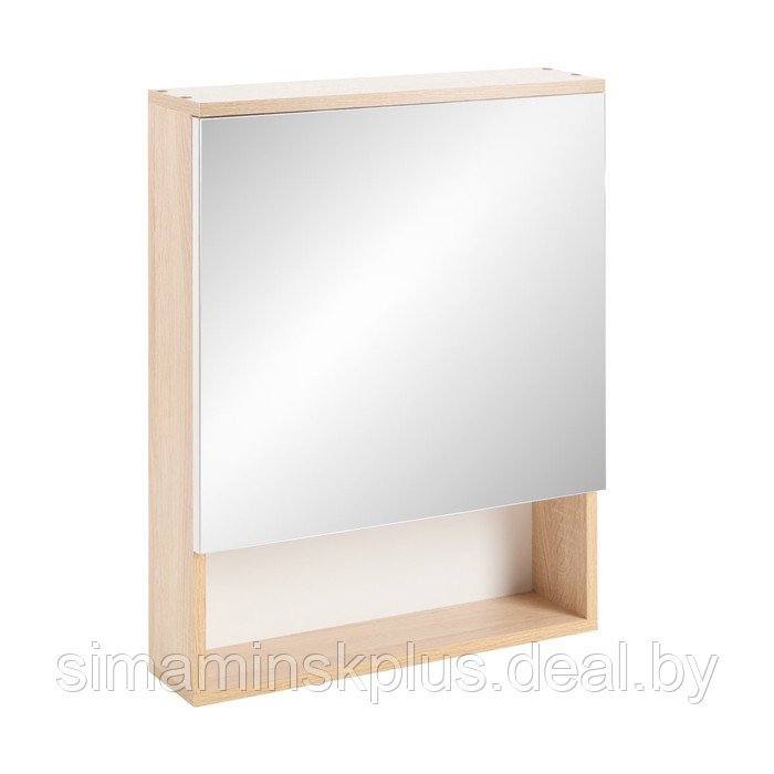 Зеркало-шкаф для ванной комнаты "Вена 55" белый/сонома, 55 х 70 х 13,6 см - фото 1 - id-p223798020