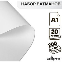 Набор ватманов чертёжных А1, 200 г/м², 20 листов