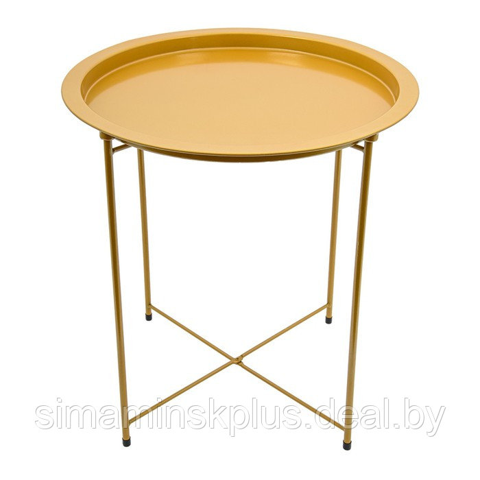 Складной металлический столик-поднос 2 в 1, 470×470×505 мм, цвет золотой - фото 5 - id-p223798780