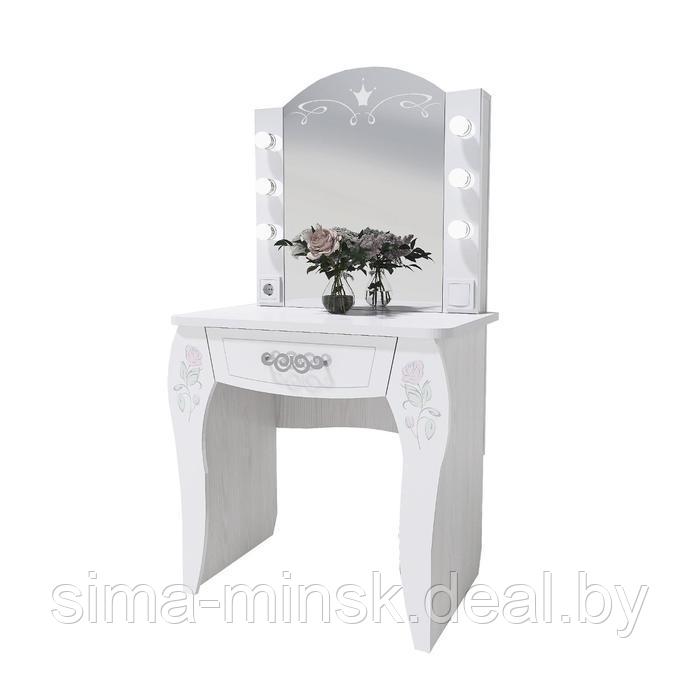 Стол туалетный с подсветкой «Розалия №12», 744 × 516 × 1450 мм, цвет лиственница белая - фото 1 - id-p223797945