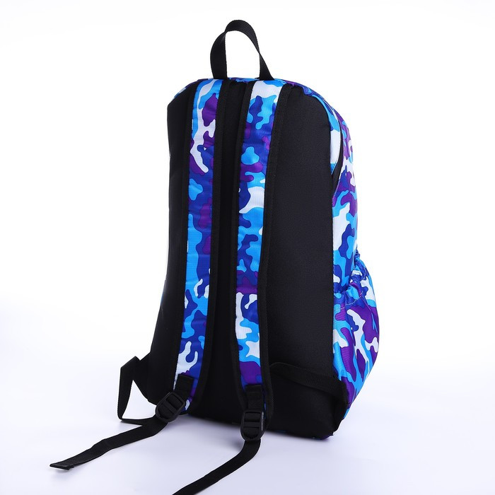 Рюкзак молодёжный, водонепроницаемый на молнии, 3 кармана, цвет синий - фото 2 - id-p223798911
