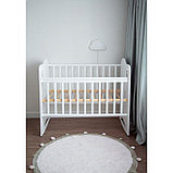 Кровать детская Sweet Bear колесо-качалка  (белый) ( 1200х600), фото 5