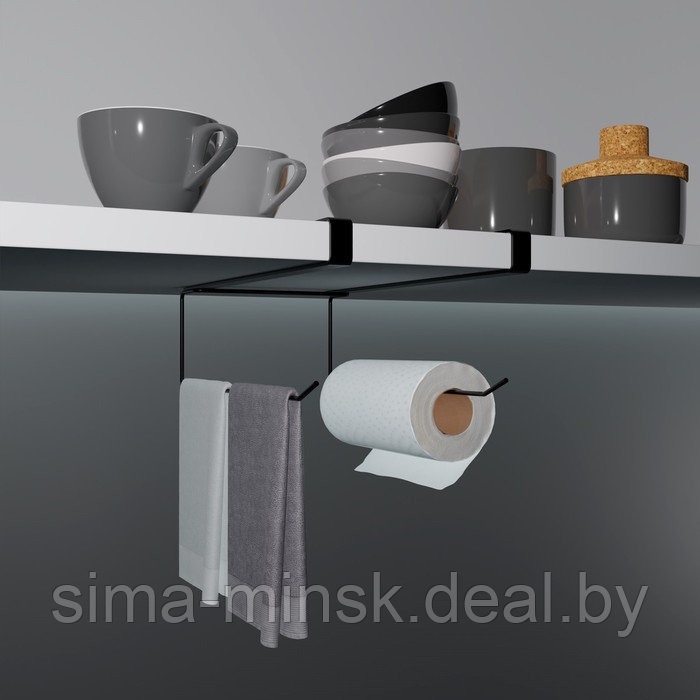 Держатель для кухонных принадлежностей и разделочных досок Доляна, 27×11,5×8 см, цвет чёрный - фото 4 - id-p223799368