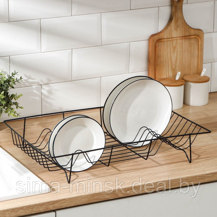Сушилка для посуды Доляна, 47,5×32×9 см, цвет чёрный - фото 2 - id-p223799417