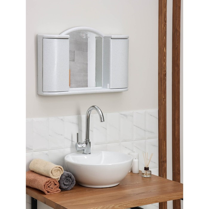 Шкафчик зеркальный для ванной комнаты «Арго», цвет белый мрамор - фото 2 - id-p223799702