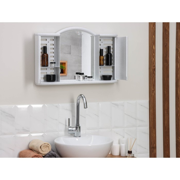 Шкафчик зеркальный для ванной комнаты «Арго», цвет белый мрамор - фото 8 - id-p223799702