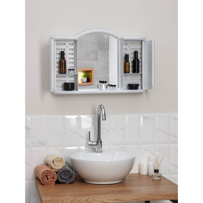 Шкафчик зеркальный для ванной комнаты «Арго», цвет белый мрамор - фото 10 - id-p223799702