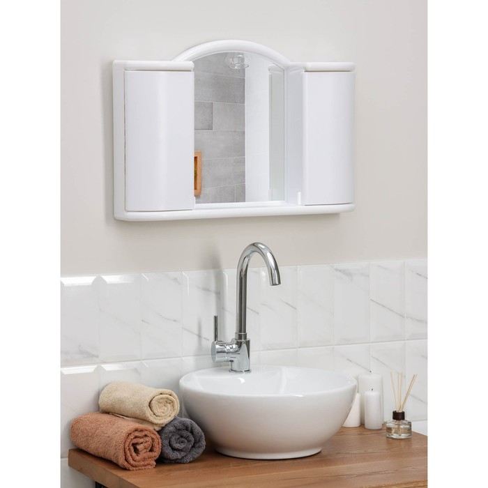 Шкафчик зеркальный для ванной комнаты «Арго», цвет снежно-белый - фото 2 - id-p223799703