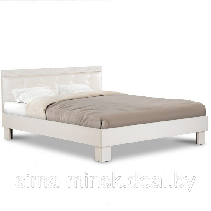 Кровать «Азалия 14 М» без ПМ, 1400 × 2000, без основания, цвет бодега белый/белый пунто - фото 1 - id-p223798501