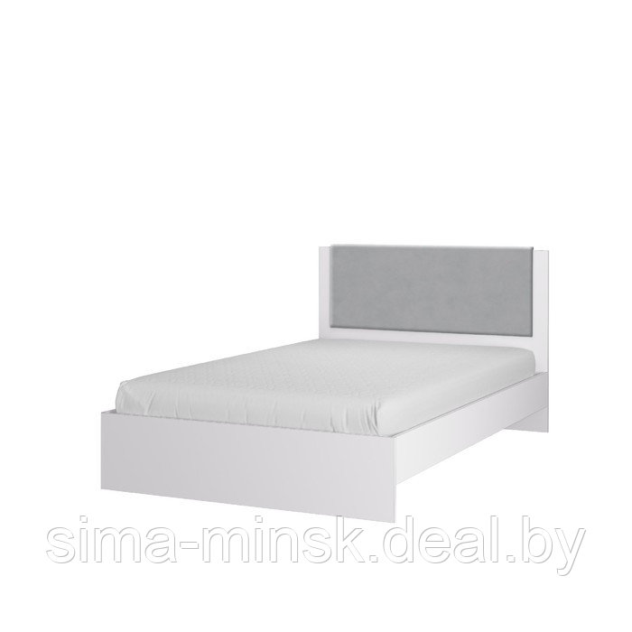 Кровать «Акцент №1200М», 1200×2000 мм, цвет белый / цемент светлый / веллюкс сильвер - фото 2 - id-p223798508