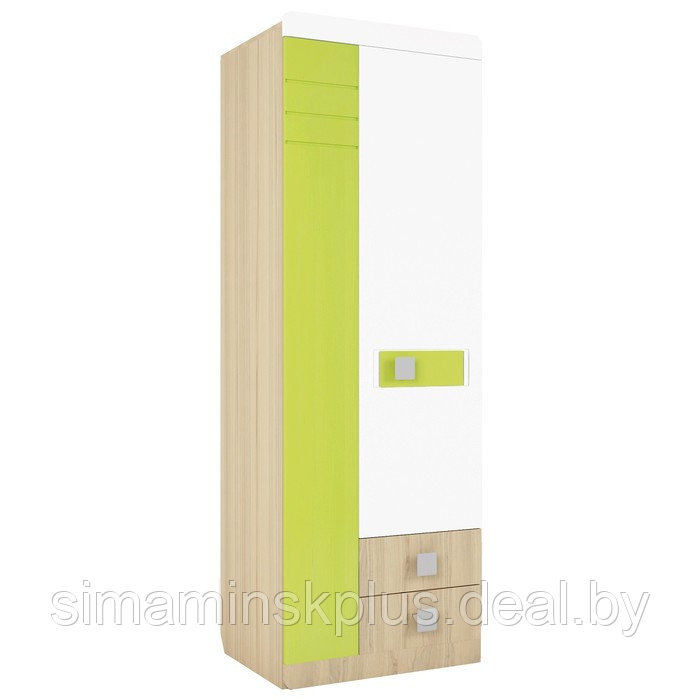 Шкаф 2-х створчатый «Стиль 2», 700 × 516 × 2040 мм, цвет туя светлая / лайм - фото 1 - id-p223799658