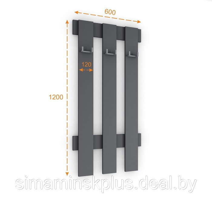 Вешалка Мори, 600х32х1200, Графит - фото 2 - id-p223799935