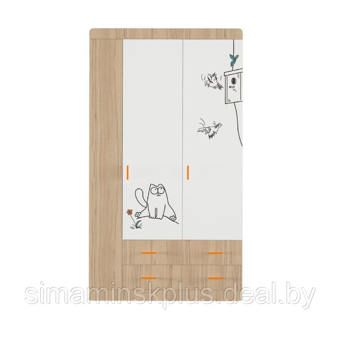 Шкаф 3-створчатый «Кот № 25», 1150 × 516 × 2040 мм, цвет туя светлая - фото 5 - id-p223799667