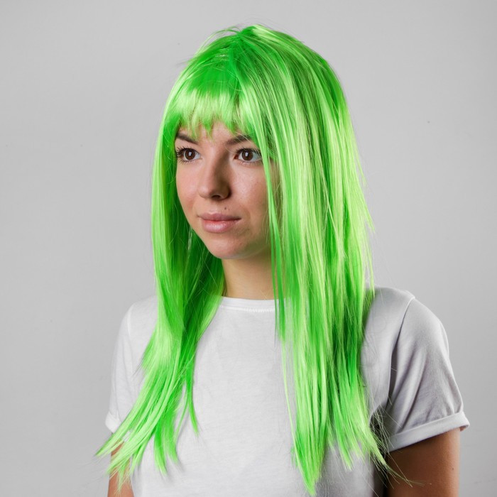 Карнавальный парик «Красотка», цвет зелёный - фото 1 - id-p223799552