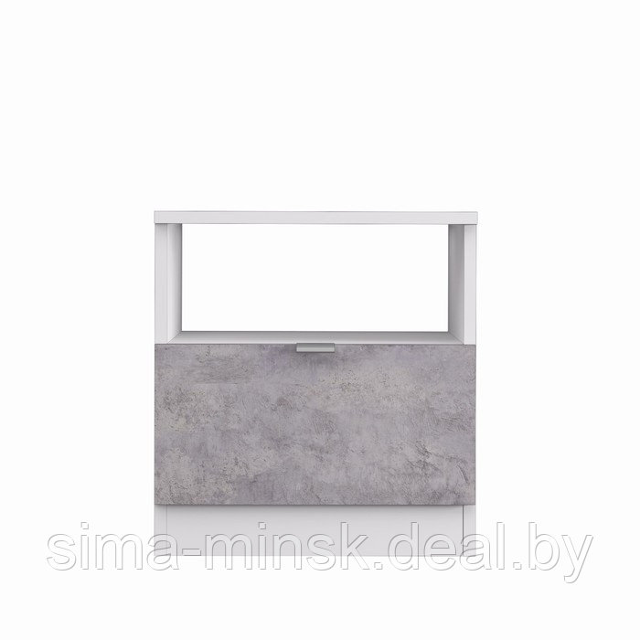 Прикроватная тумба «Акцент №13», 420 × 423 × 455 мм, цвет белый / цемент светлый - фото 4 - id-p223798546