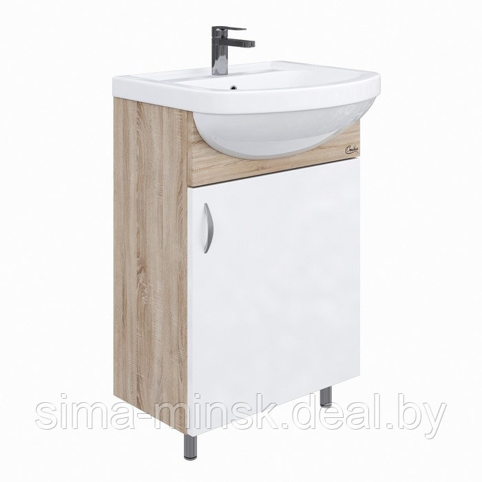 Комплект мебели Onika "ЭКО 52" сонома: Тумба для ванной + раковина + шкаф-зеркало - фото 4 - id-p223798581