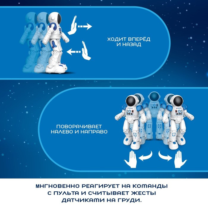 Робот радиоуправляемый «Космонавт», интерактивный, русский чип, жесты, с аккумулятором - фото 2 - id-p223800142