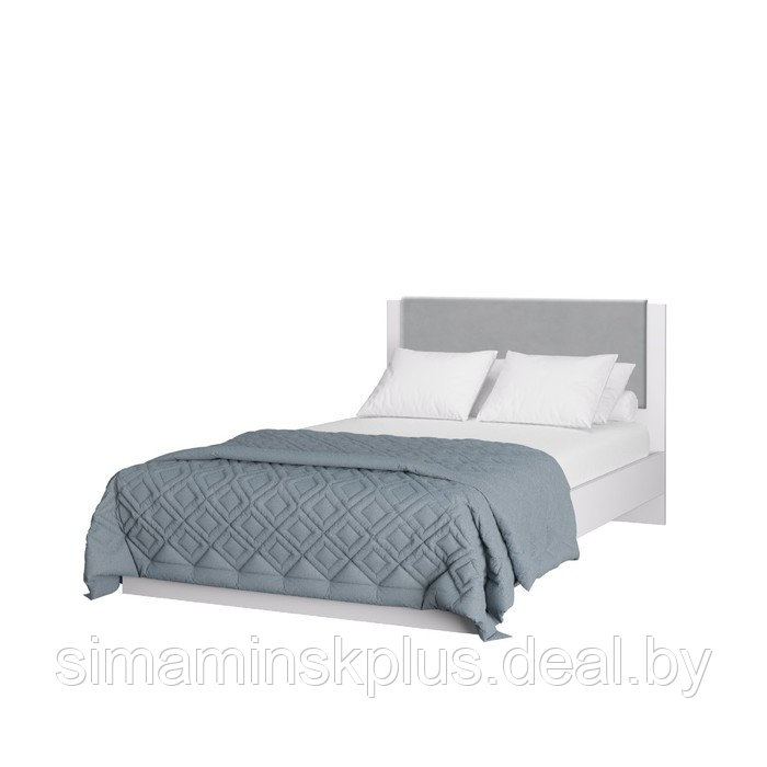 Кровать «Акцент №1200М», 1200×2000 мм, цвет белый / цемент светлый / веллюкс сильвер - фото 1 - id-p223800127