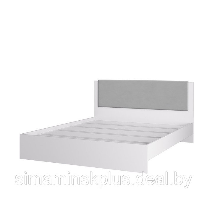 Кровать «Акцент №16М», 1600×2000 мм, цвет белый / цемент светлый / веллюкс сильвер - фото 3 - id-p223800162