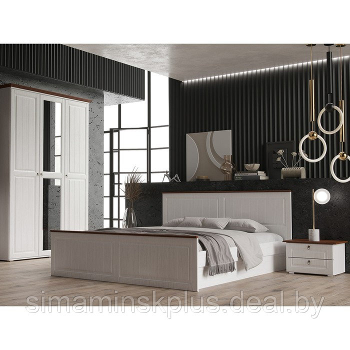 Кровать «Валенсия», 1600 × 2000 мм, цвет белый / орех - фото 3 - id-p223800163