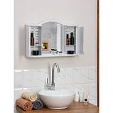 Шкафчик зеркальный для ванной комнаты «Арго», цвет белый мрамор, фото 9
