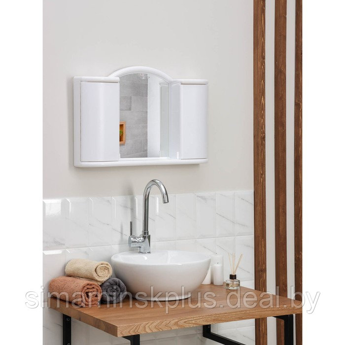 Шкафчик зеркальный для ванной комнаты «Арго», цвет снежно-белый - фото 1 - id-p223800598