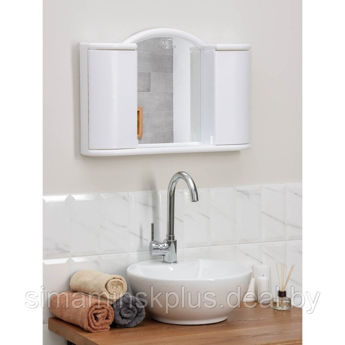 Шкафчик зеркальный для ванной комнаты «Арго», цвет снежно-белый - фото 2 - id-p223800598