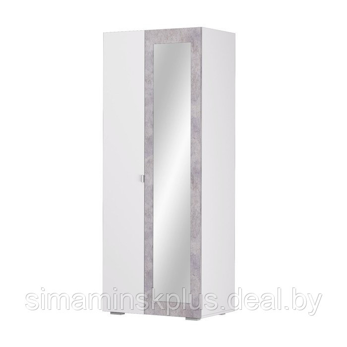 Шкаф 2-створчатый «Акцент №22», 800 × 523 × 2020 мм, цвет белый / цемент светлый - фото 1 - id-p223800694