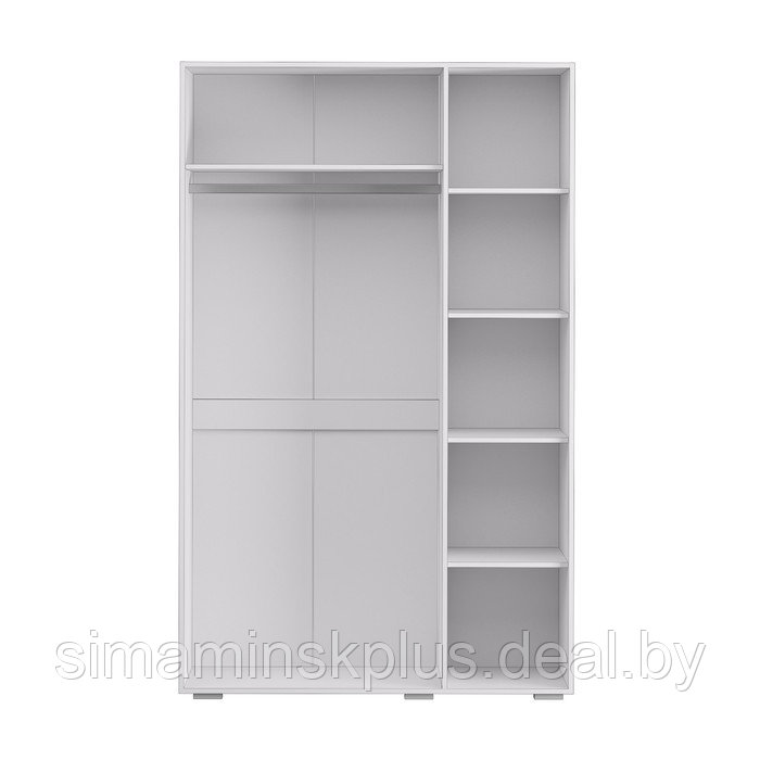 Шкаф 3-створчатый «Акцент №25», 1250 × 523 × 2020 мм, цвет белый / цемент светлый - фото 4 - id-p223800703