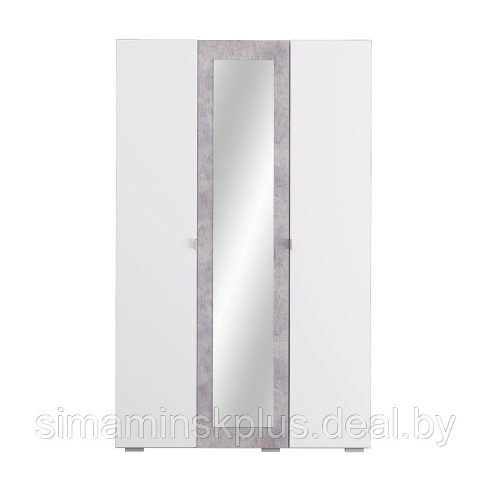 Шкаф 3-створчатый «Акцент №25», 1250 × 523 × 2020 мм, цвет белый / цемент светлый - фото 6 - id-p223800703