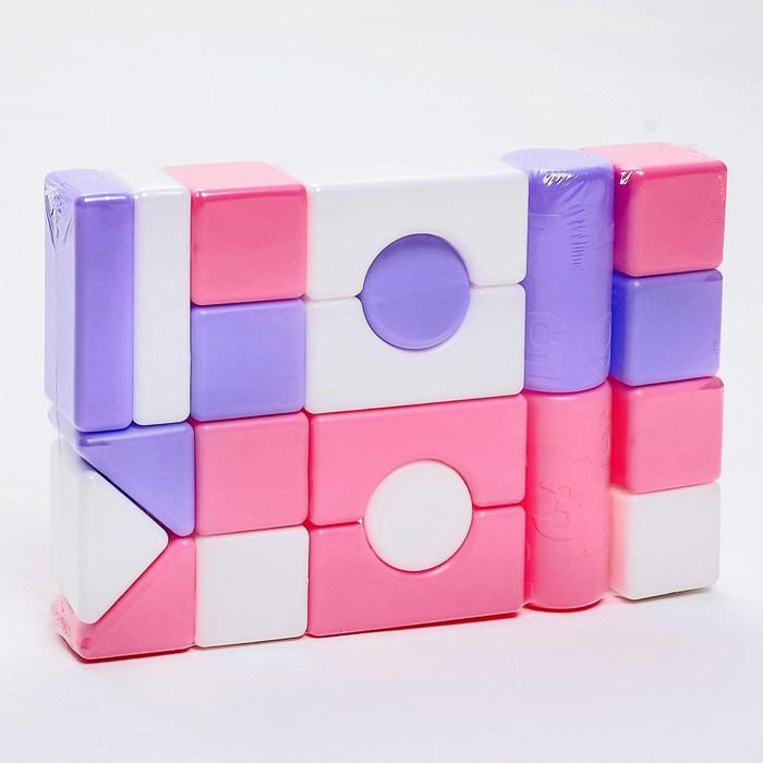 Строительный набор, 21 элемент, 60 × 60, цвет розовый - фото 4 - id-p223800719