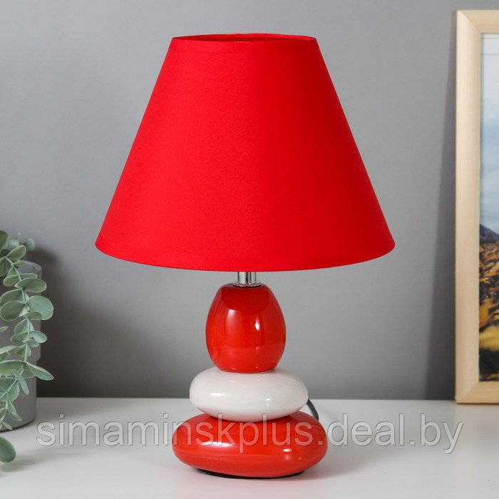 Настольная лампа 16877/1RD+WT E14 40Вт красно-белый 21х21х30 см RISALUX - фото 1 - id-p223801284