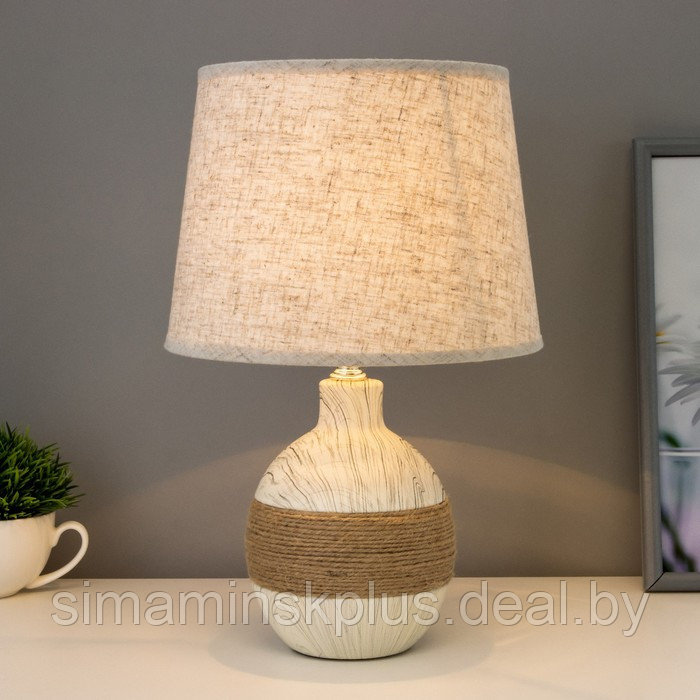 Лампа настольная с абажуром "Шпагат серый" Е14 23х23х34 см - фото 2 - id-p223801299