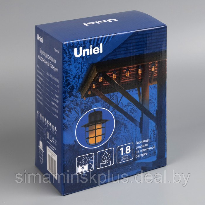 Гирлянда Uniel «Нить» 1.8 м с насадками «Фонарики», IP44, тёмная нить, 72 LED, эффект пламени , 1 режим, - фото 7 - id-p223801193