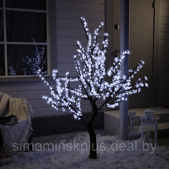 Светодиодное дерево «Сакура» 1.5 м, 540 LED, постоянное свечение, 220 В, свечение белое