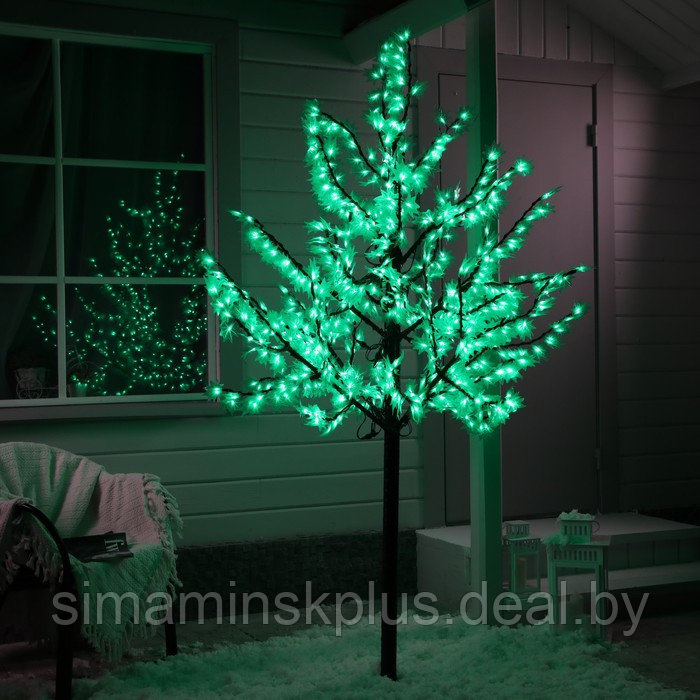 Светодиодное дерево «Зелёный клён» 2 м, 900 LED, постоянное свечение, 220 В, свечение белое - фото 1 - id-p223801883