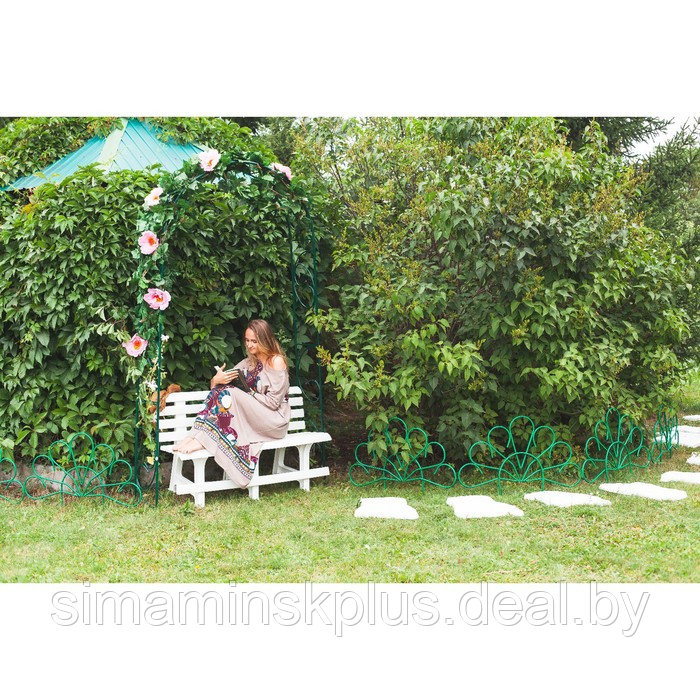 Арка садовая, разборная, 250 × 120 × 30 см, металл, зелёная, «Узор-1» - фото 4 - id-p223802118
