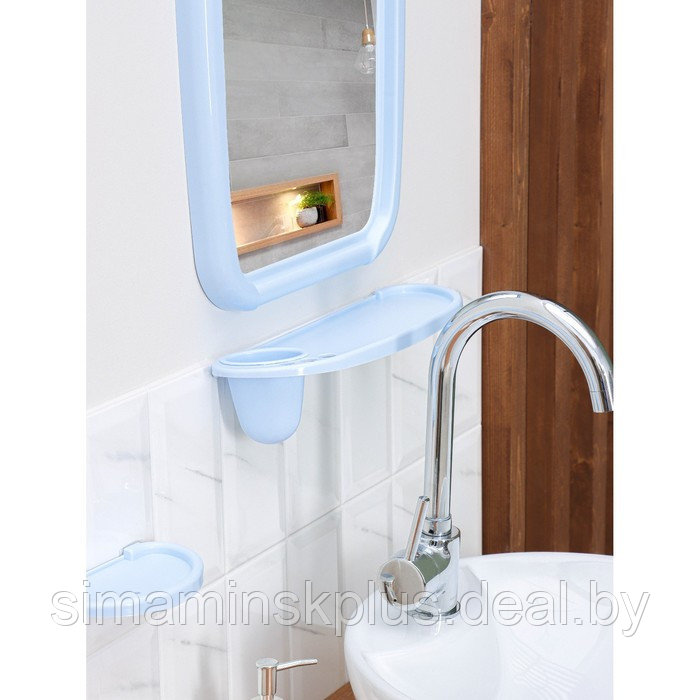 Набор для ванной комнаты Optima, цвет светло-голубой - фото 3 - id-p223802401
