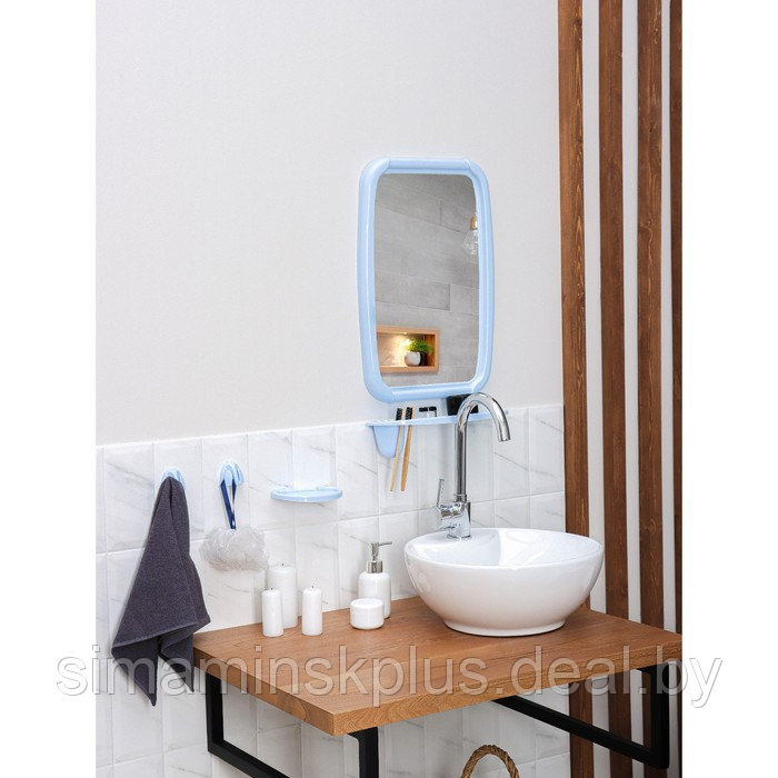 Набор для ванной комнаты Optima, цвет светло-голубой - фото 4 - id-p223802401