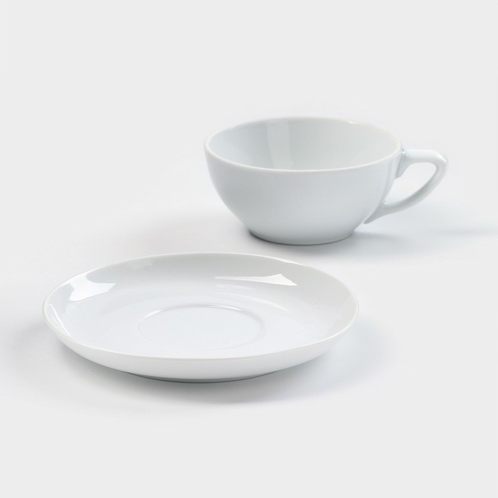 Набор фарфоровый для чая «Бельё», 3 предмета: чайник 470 мл, чашка 300 мл, блюдце - фото 4 - id-p223802480