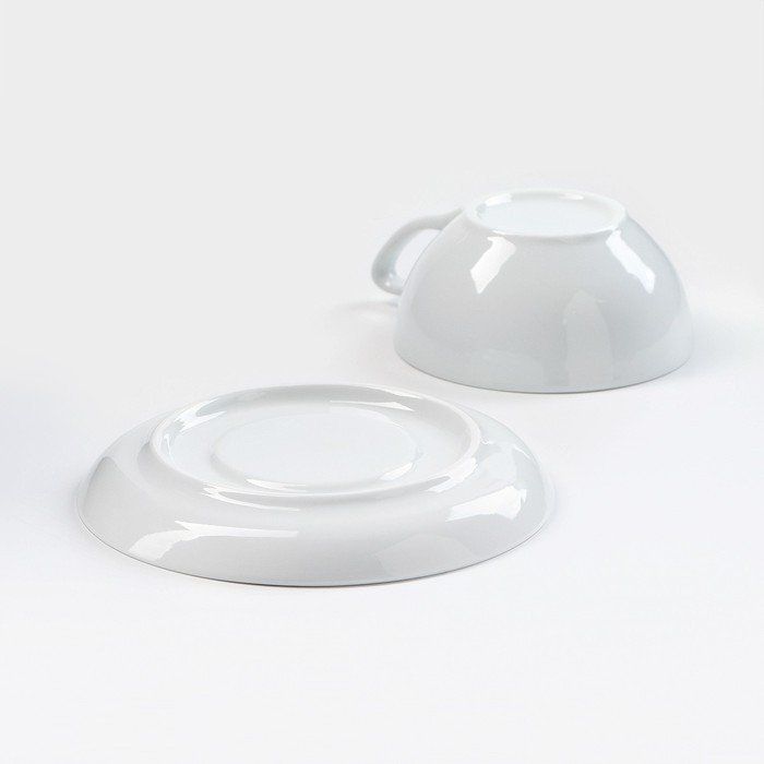 Набор фарфоровый для чая «Бельё», 3 предмета: чайник 470 мл, чашка 300 мл, блюдце - фото 6 - id-p223802480