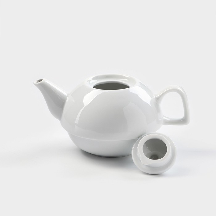 Набор фарфоровый для чая «Бельё», 3 предмета: чайник 470 мл, чашка 300 мл, блюдце - фото 10 - id-p223802480