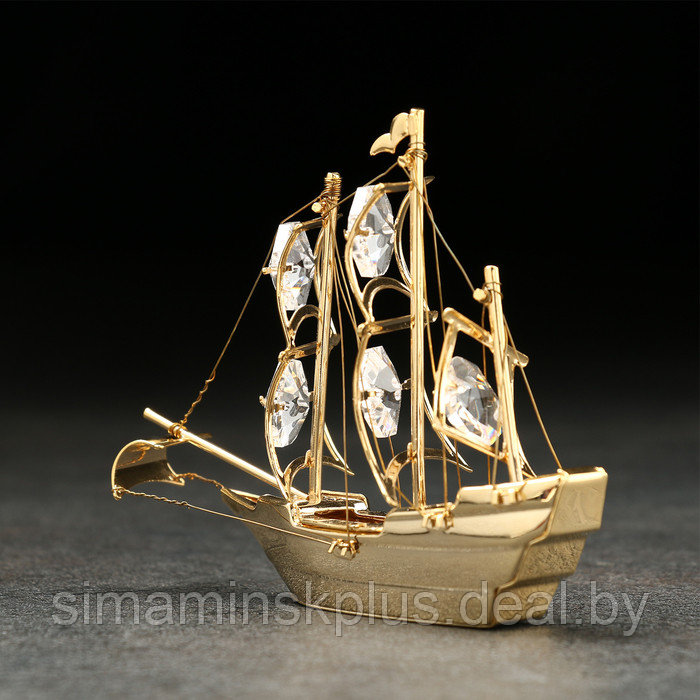 Сувенир «Корабль», 10×3×8 см, с кристаллами - фото 2 - id-p223802638