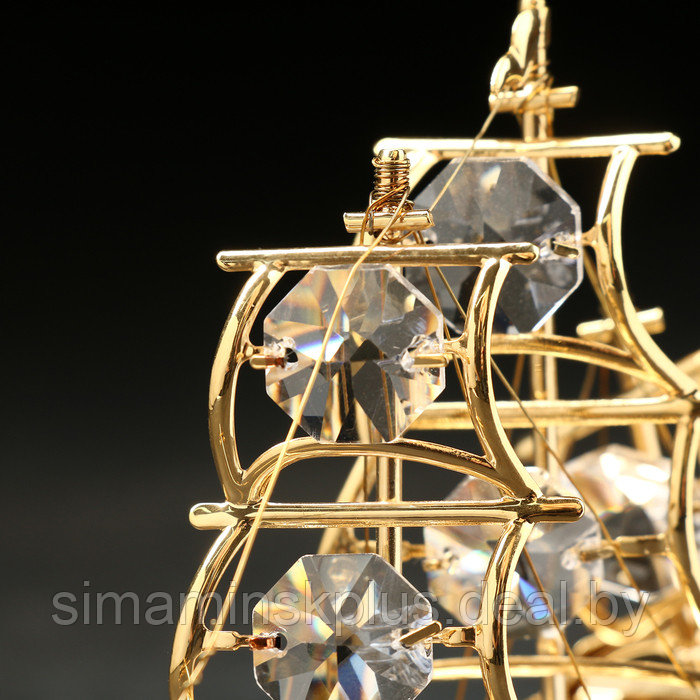 Сувенир «Корабль», 10×3×8 см, с кристаллами - фото 4 - id-p223802638