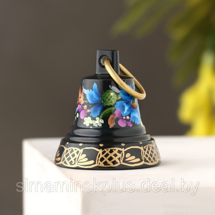 Колокольчик Валдайский "№2. Цветы", расписной, с ушком, d=35 мм - фото 1 - id-p223802576